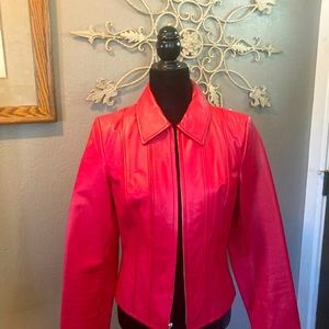 Victoria Secret Moda International red leather jacket